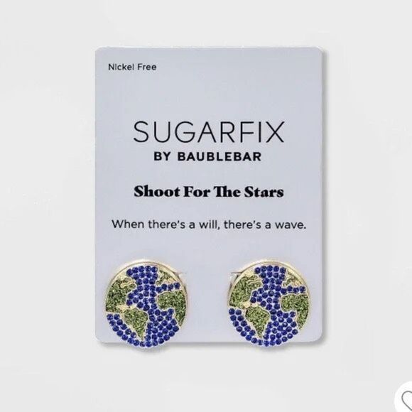 SugarFix By Baublebar Globetrotter Earrings Post Back Gold Tone Studs - Picture 10 of 11